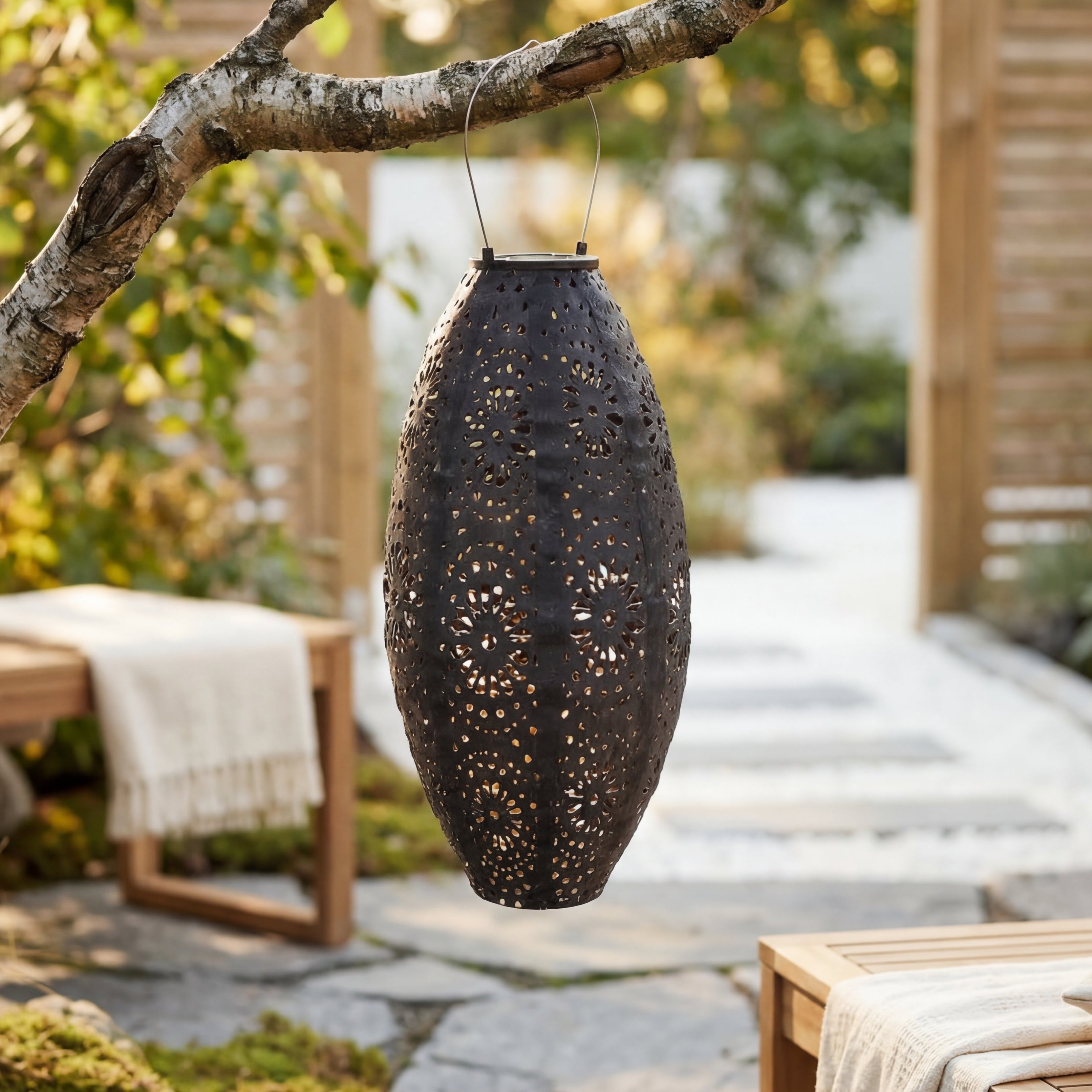 Solar LED Laterne – Hängende Solarlampe für Garten