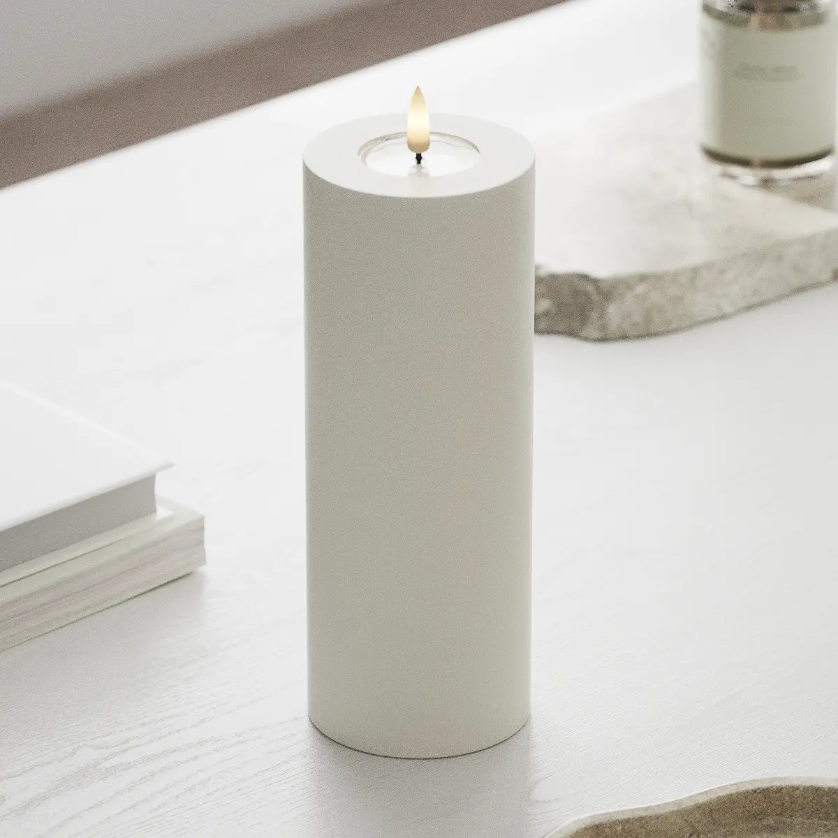 LED-Kerze Deluxe Homeart D7,5 x 20 cm - Deluxe Echtwachs