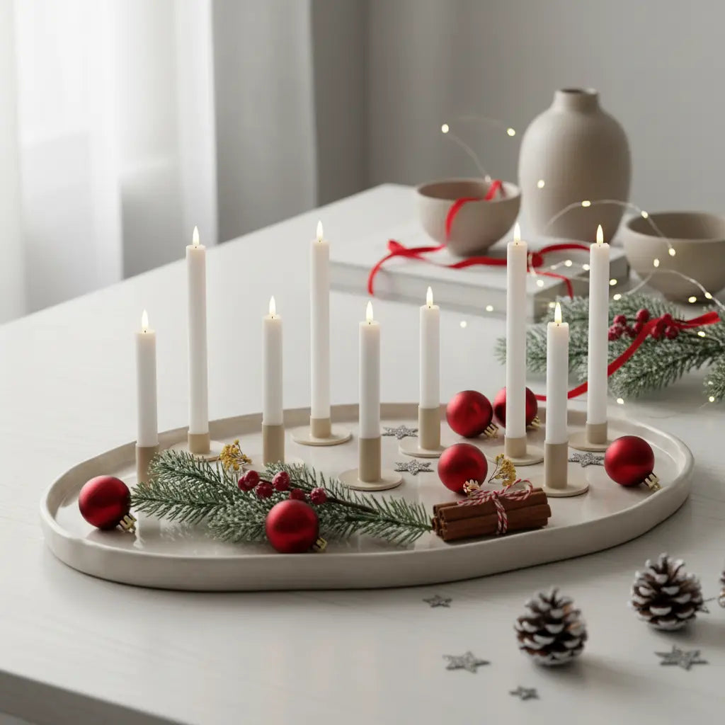 Romantische LED Stabkerzen Weiß – 10er-Pack (6×15 cm & 4×24 cm)