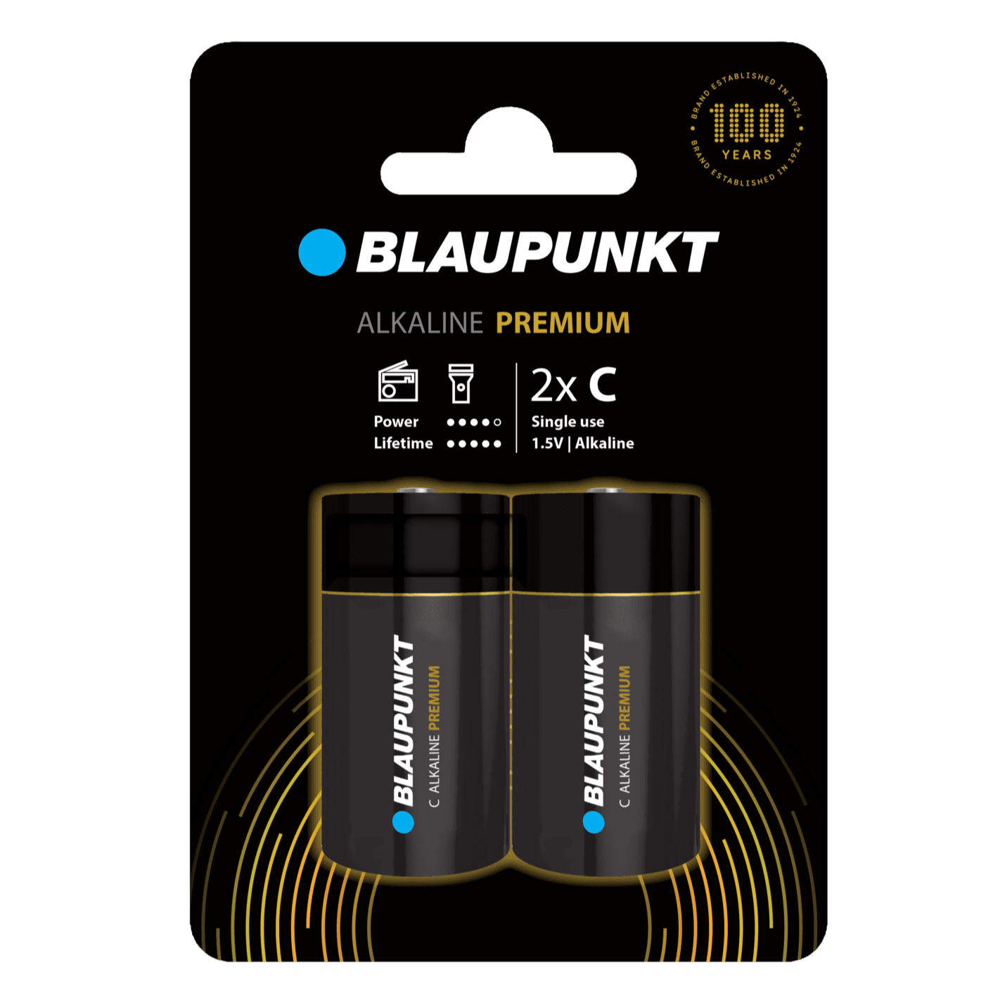 2 x C Batterien – Blaupunkt Alkaline Premium - Nordicflame-de