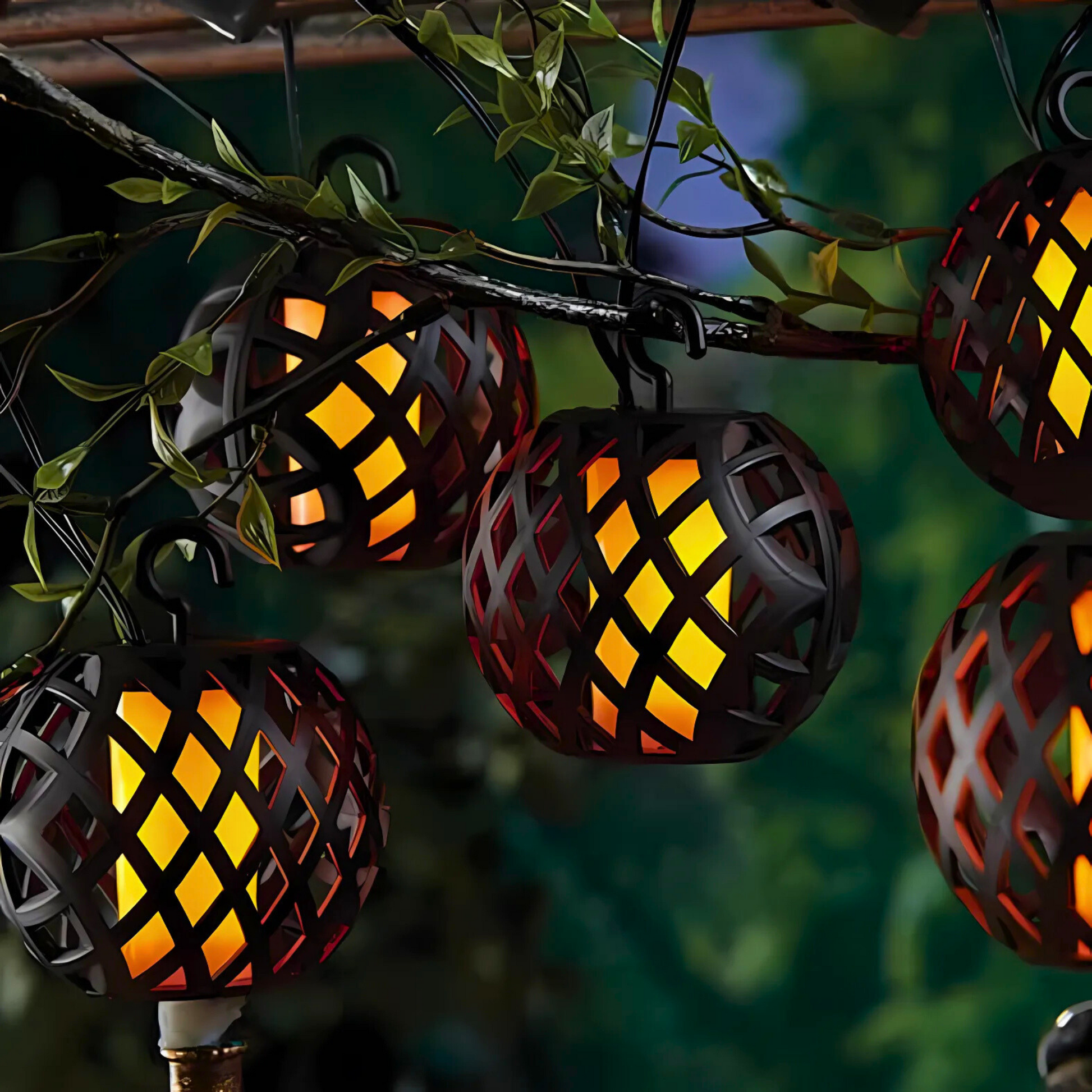 LED-Solar-Lichterkette mit 6 FLAME-Kugeln - Nordicflame-de