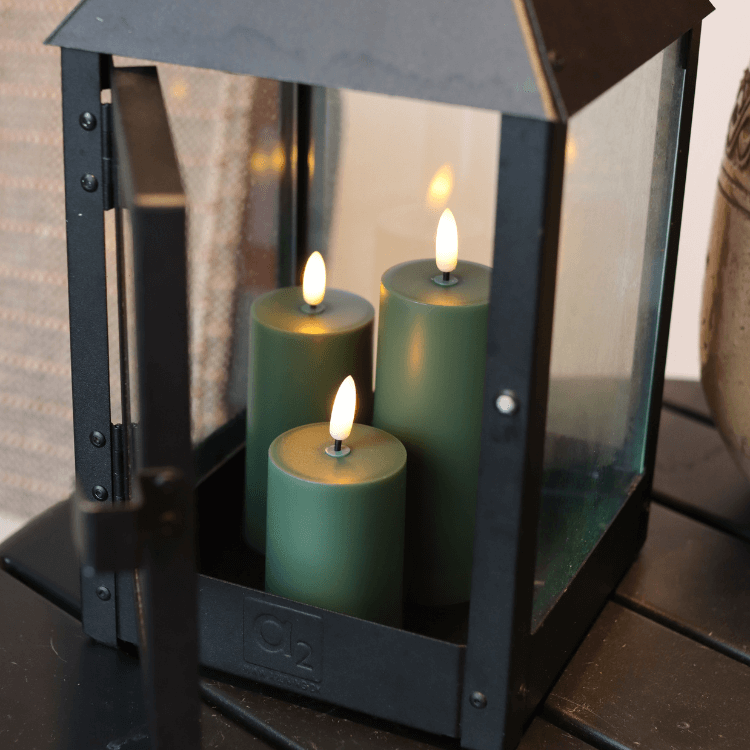 Outdoor LED-Kerzen D5 – 3er-Set in Grün - Nordicflame-de