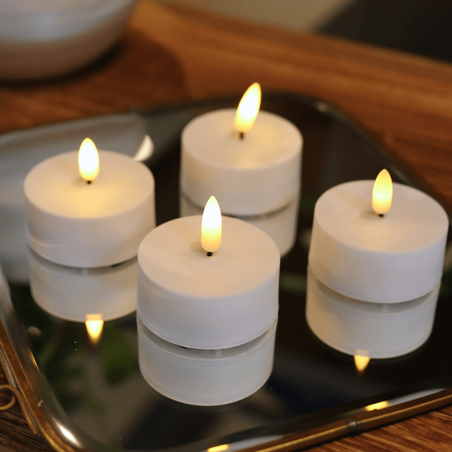 Teelichter Jumbo 4er-Pack Weiß - Nordicflame-de