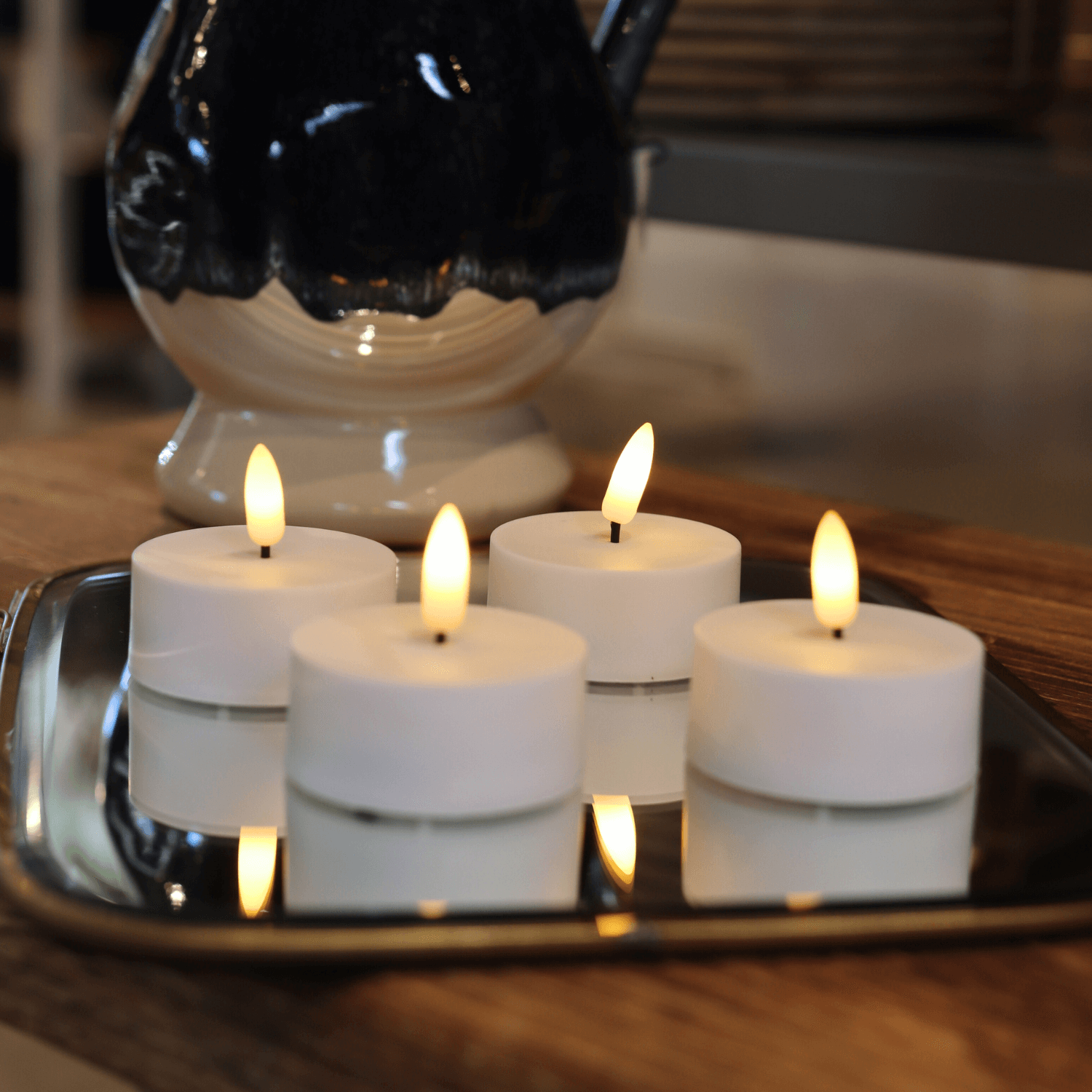Teelichter Jumbo 4er-Pack Weiß - Nordicflame-de