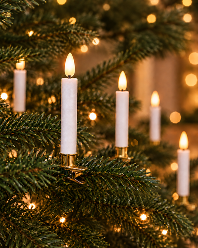 10 Stück LED-Weihnachtsbaumkerzen mit 3D-Flamme, Timer und Fernbedienung
