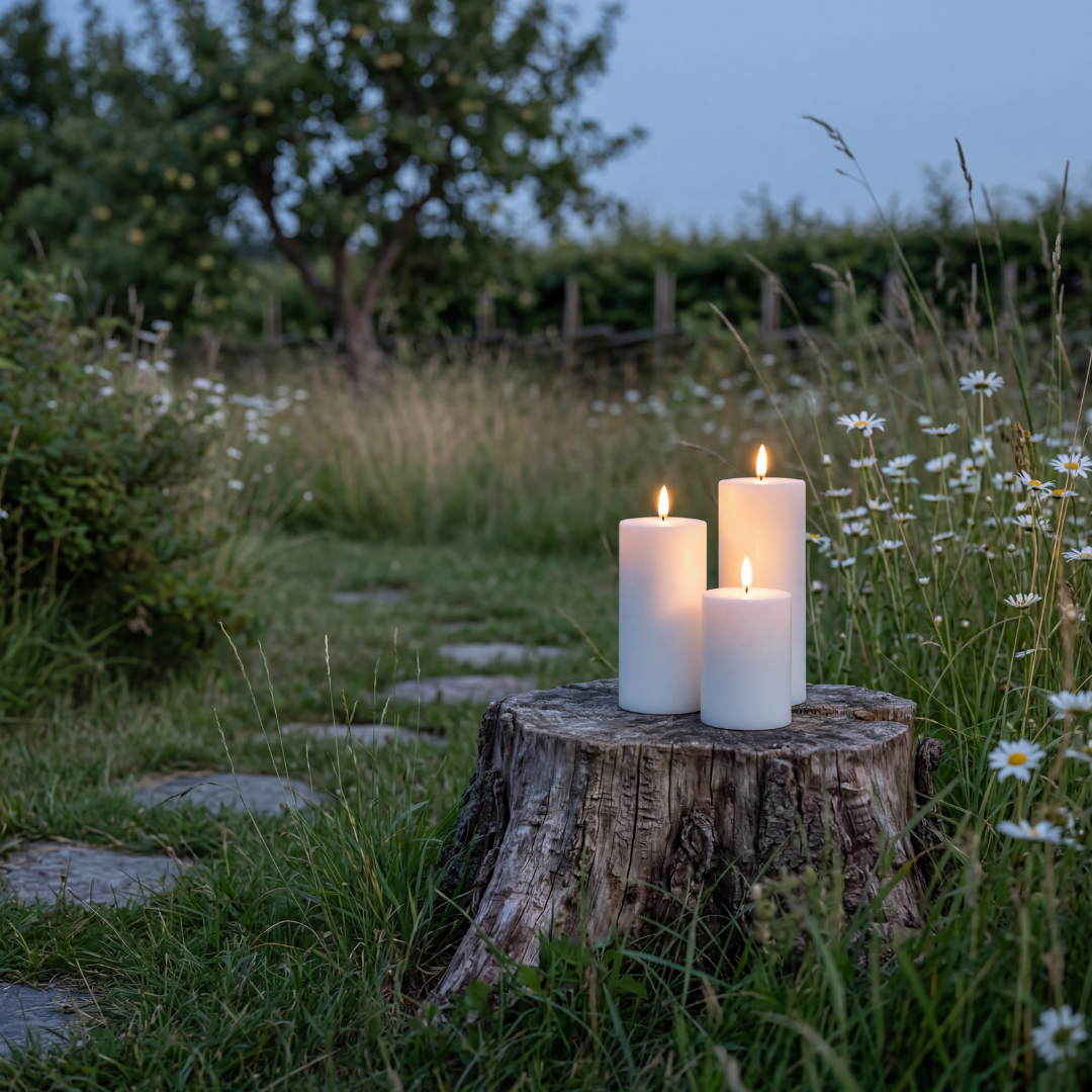 Solar LED Kerzen Outdoor – 3er Set mit 3D Flamme