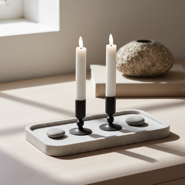 LED Stabkerzen 2 stück D2,2 x 11 cm - Tafelkerzen 3D Flamme