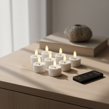 Teelichter 8er-Pack mit Batterien und Fernbedienung