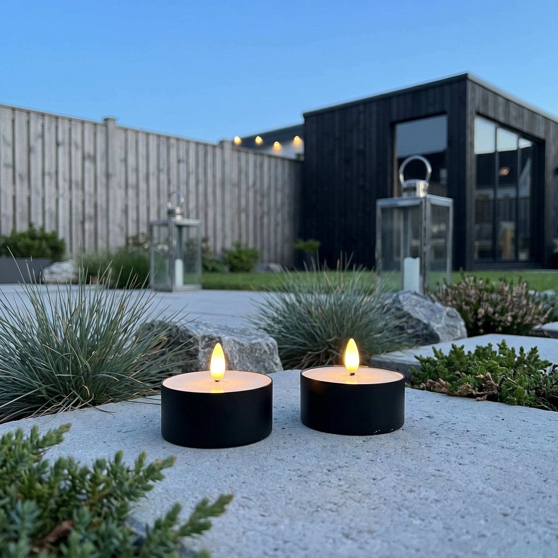 künstliche teelichter Outdoor LED Teelichter 2er-Pack - Realistische 3D-Flamme
