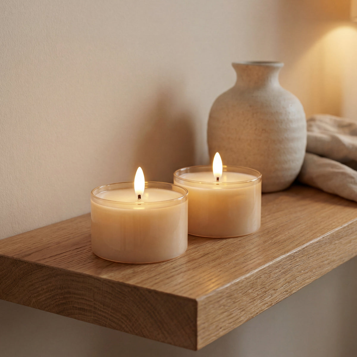 Jumbo LED-Teelichter im Glas – Amber – Nordic Flame
