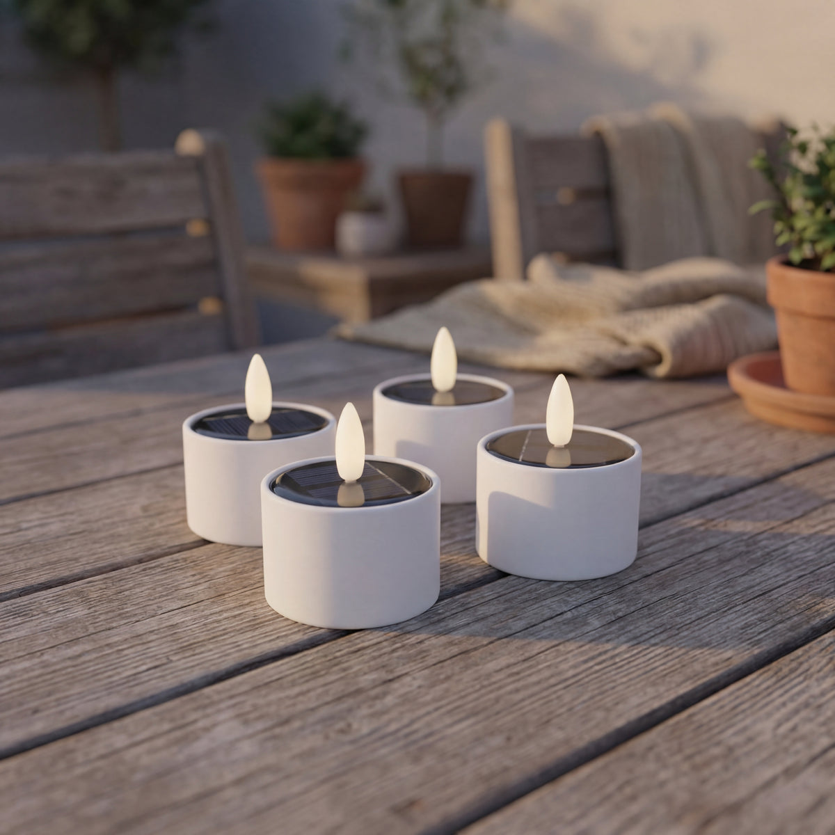 Outdoor Solar-Teelichter 4 Stück