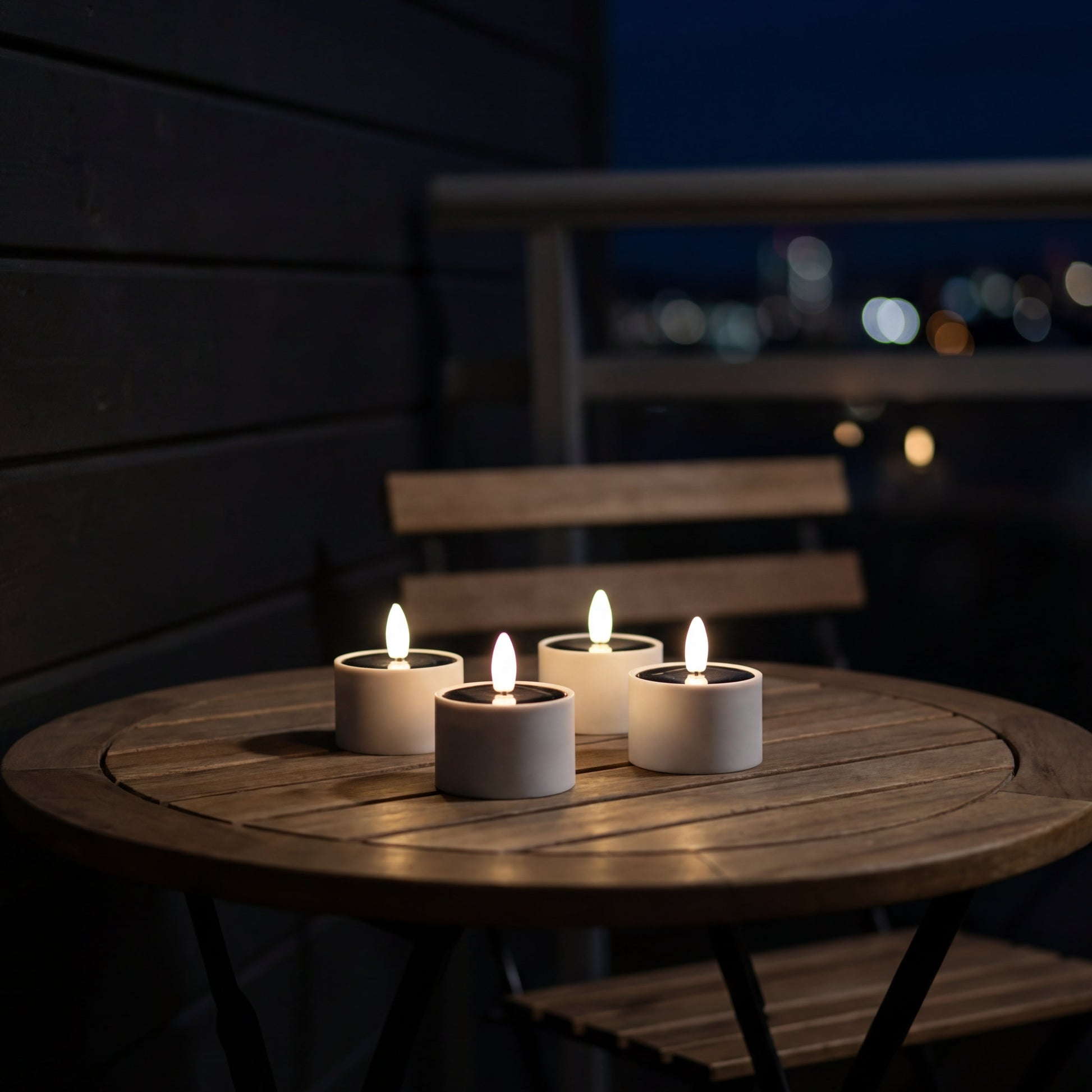 Outdoor Solar-Teelichte 4 Stück – 3D-Flamme – Nordic Flame
