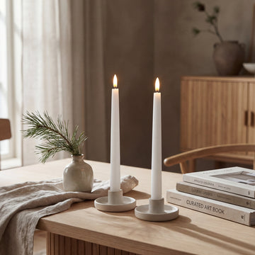 LED Stabkerzen 2 Stk. Ø2,2 x 29cm – Weiß