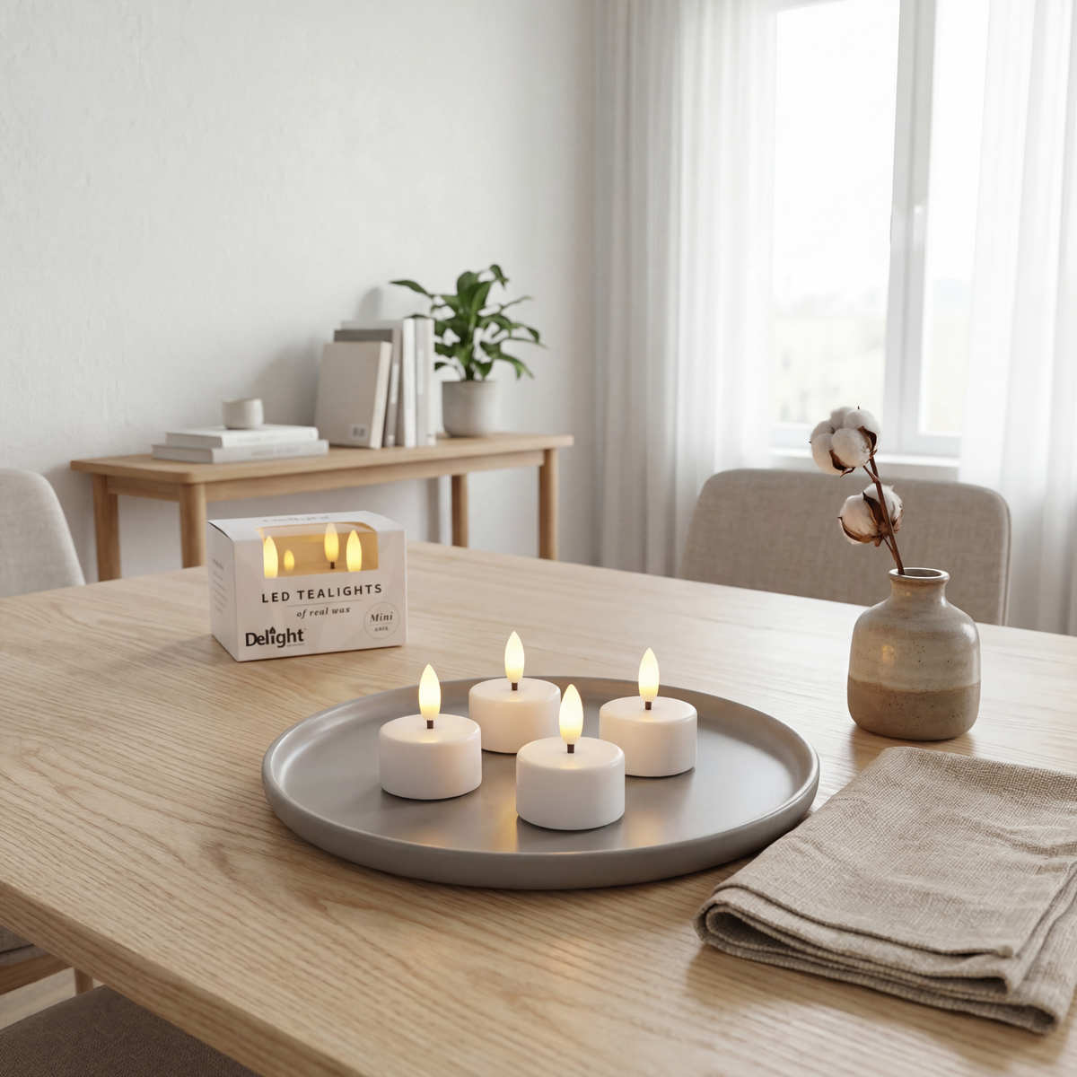 LED Teelichter Real Flame – Mini 4er Set