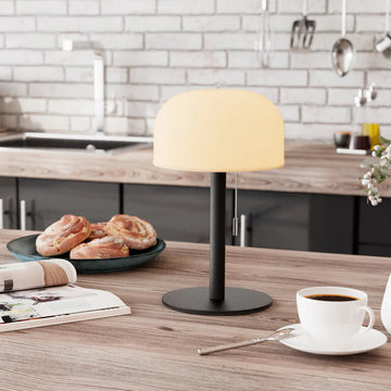 Nordic Flame Kabellose LED-Tischleuchte – 26 cm Schwarz – inkl. Fernbedienung