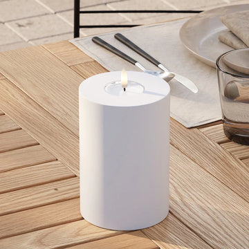 Outdoor LED-Kerze Deluxe Homeart D10 x 15 cm - Deluxe 3D Flamme flackernd