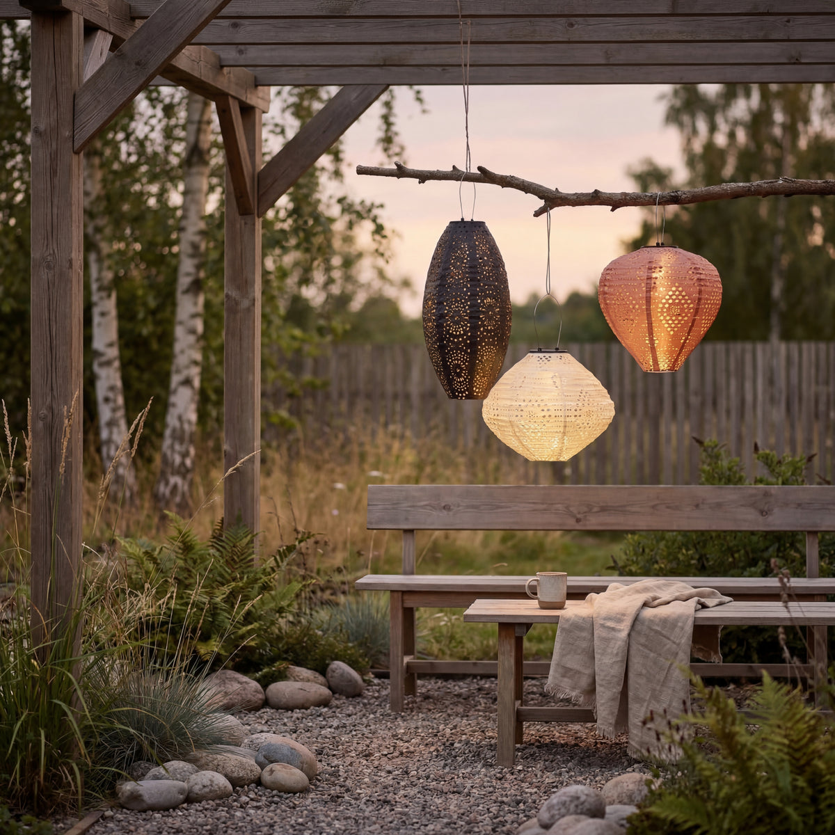 Solar LED Laterne – Hängende Solarlampe für Garten