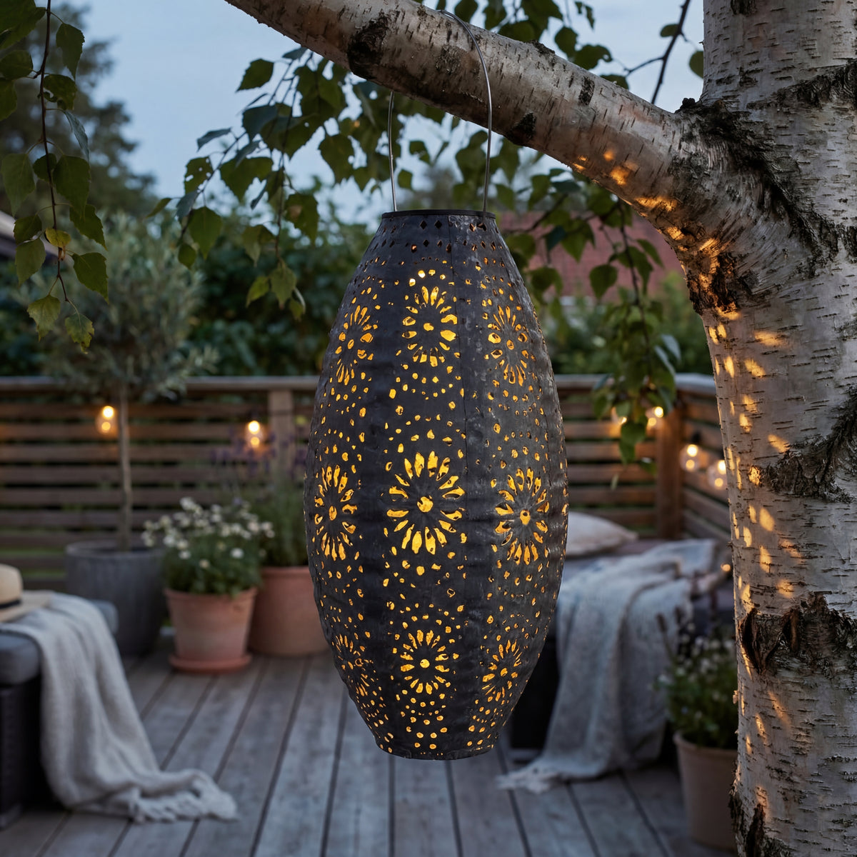 Solar LED Laterne – Hängende Solarlampe für Garten