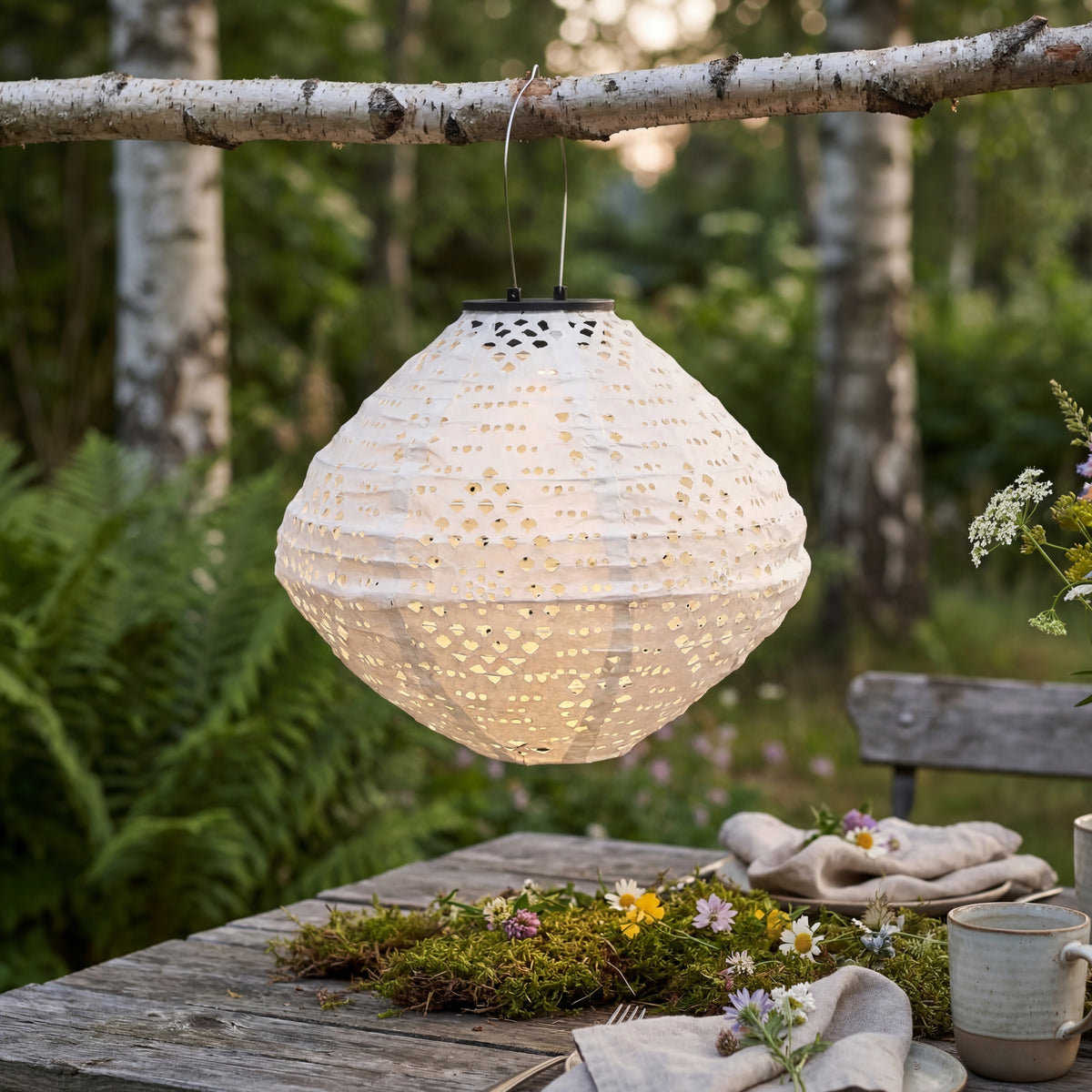 Solar LED Laterne – Solarlampe für den Außenbereich - Weiß