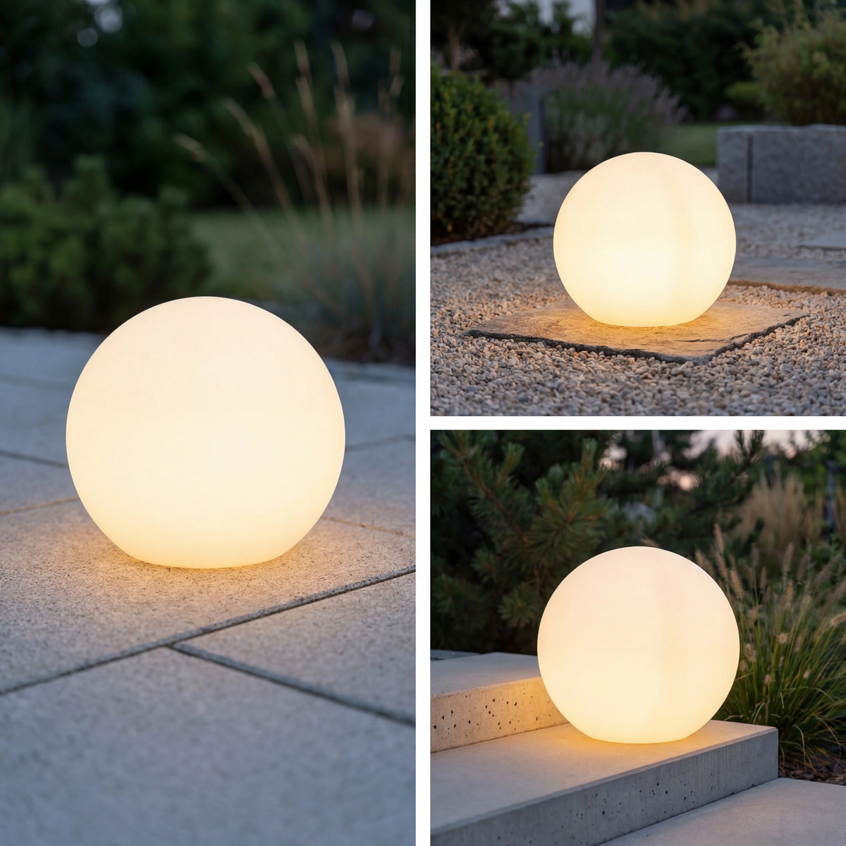 Outdoor Solar LED Leuchtkugel – Weiß – Ø25 cm