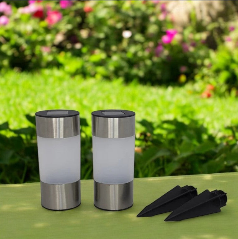 2er-Set LED-Solar-Gartenfackeln - 23,5 cm - Nordicflame-de