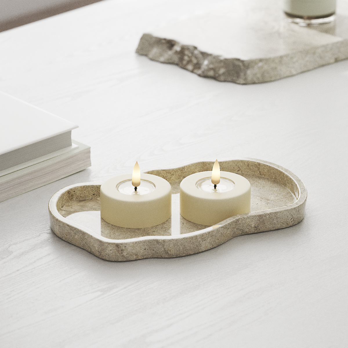 LED Teelichter 2 Stück (große) - Echtwachs - Realistische 3D Flamme - Nordicflame-de
