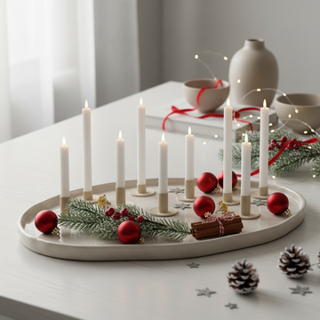10er-Pack LED Stabkerzen Set – Weiß – 6 Stück 15 cm | 4 Stück 24 cm