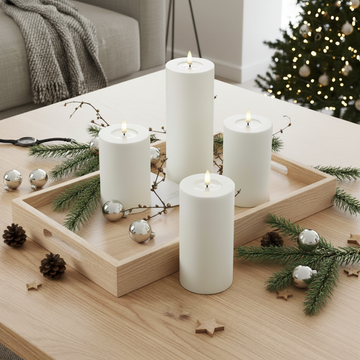 Deluxe Homeart LED Stumpenkerzen – Set mit 4 Größen inkl. Fernbedienung – Weiß