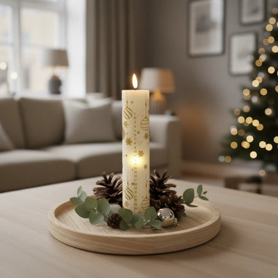 LED Adventskerze Gold – batteriebetrieben inkl. Timer & Fernbedienung - Deluxe Homeart Deluxe Homeart