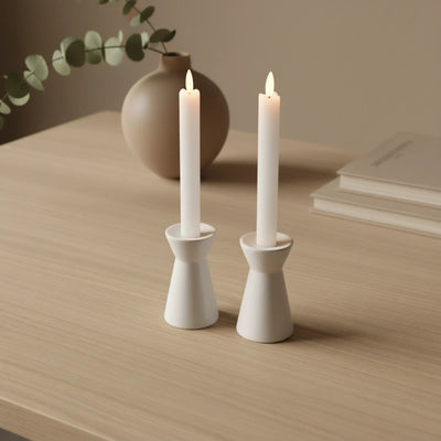 2er-Pack LED Stabkerzen Set – Weiß - 3D flamme Nordic Home
