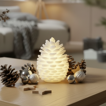 LED Tannenzapfen Stearin (13 cm) – Deluxe Homeart
