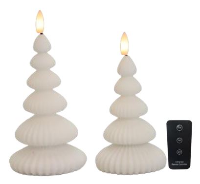 LED Weihnachtsbaumkerzen 2er-Set – Weiß, 10/15 cm inkl. Fernbedienung - Nordicflame-de