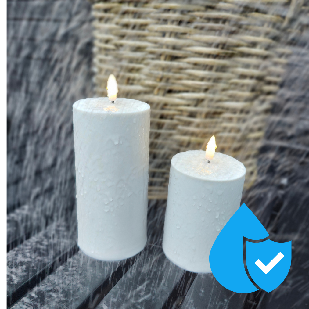 Outdoor LED-Kerzen 3er-Pack Grau für den Außenbereich - inkl Fernbedienung - Nordicflame-de