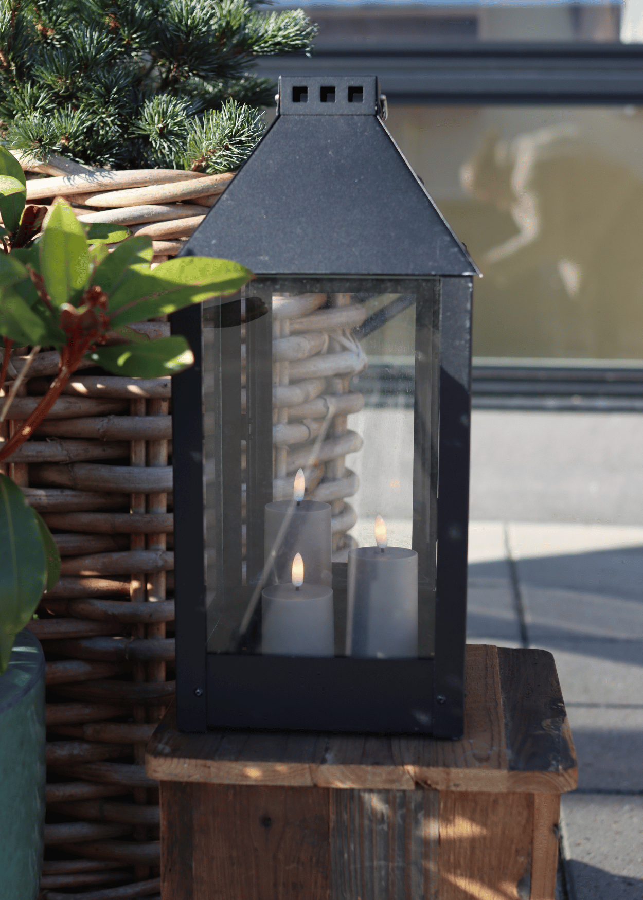 Outdoor LED-kerzen D5 3er-Set in Sandfarbe - Nordicflame-de