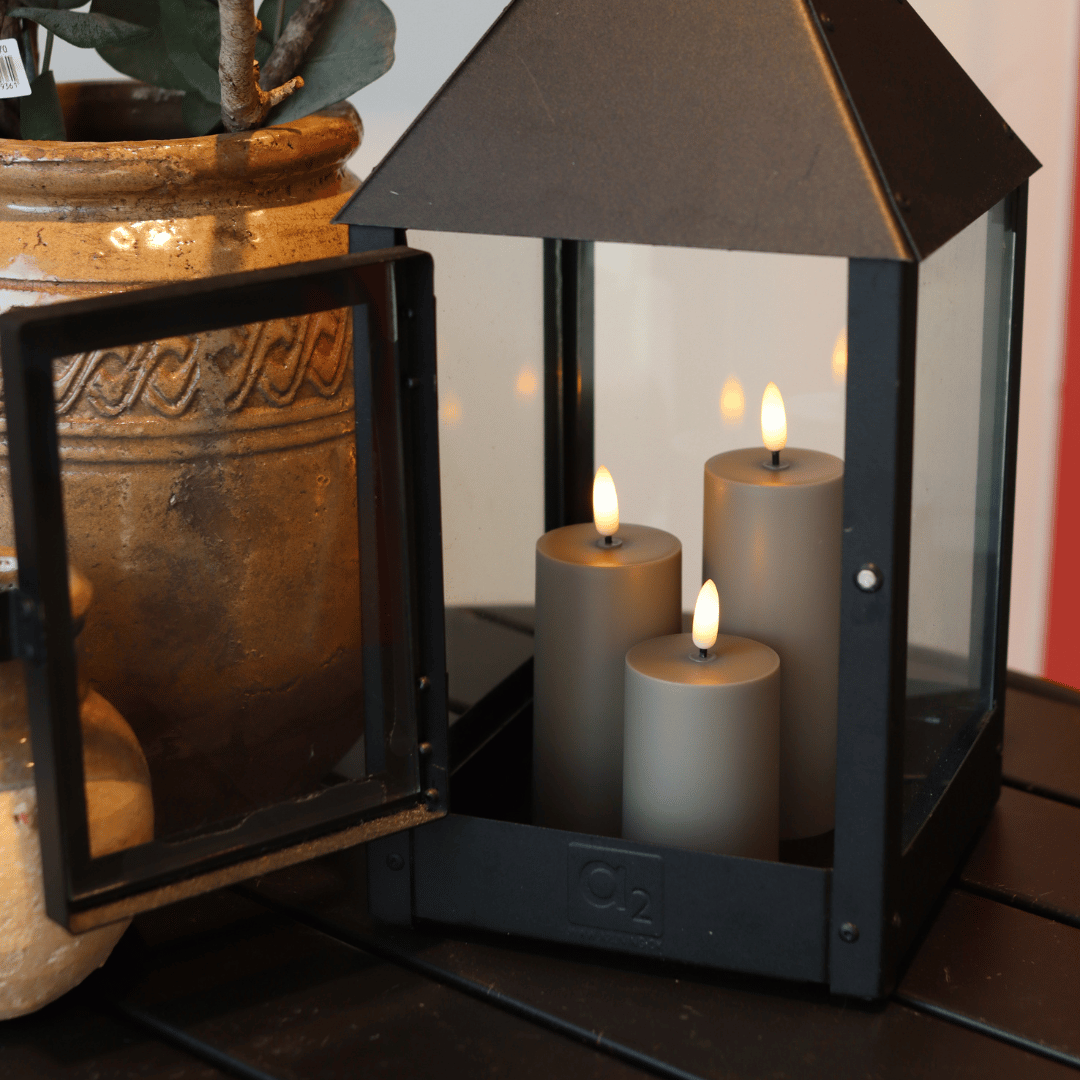 Outdoor LED-kerzen D5 3er-Set in Sandfarbe - Nordicflame-de