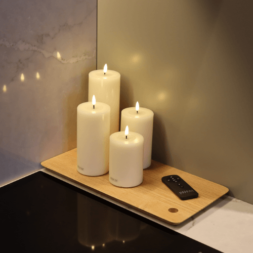 Indoor LED-Kerzenset mit 4 Größen Creme | 3D Flamme - Indoor LED-Kerzenset mit 4 Größen Creme | 3D Flamme - undefined - nordicflame.de Nordicflame-de